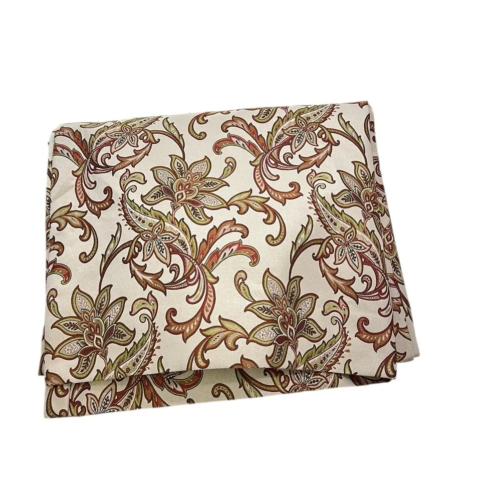 Pair Jacobean Floral Lined Curtain Panels Drapes Pinch Pleat 85” long